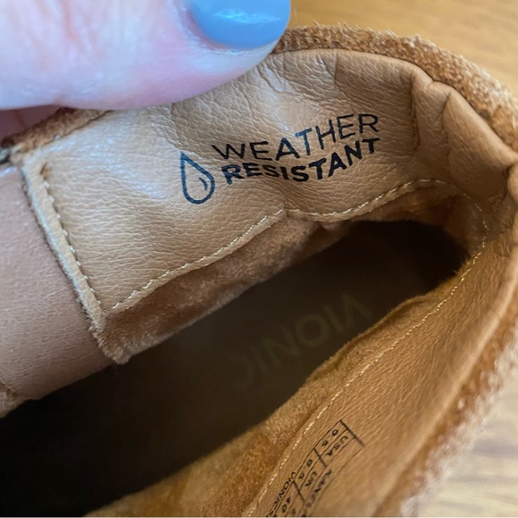 Vionic Weather Resistant Leather Hope Kanela Boot SZ 8.5 in Toffee - Picture 9 of 9